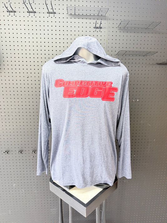 HEATHER NAVY CE LONG SLEEVE HOODED TEE