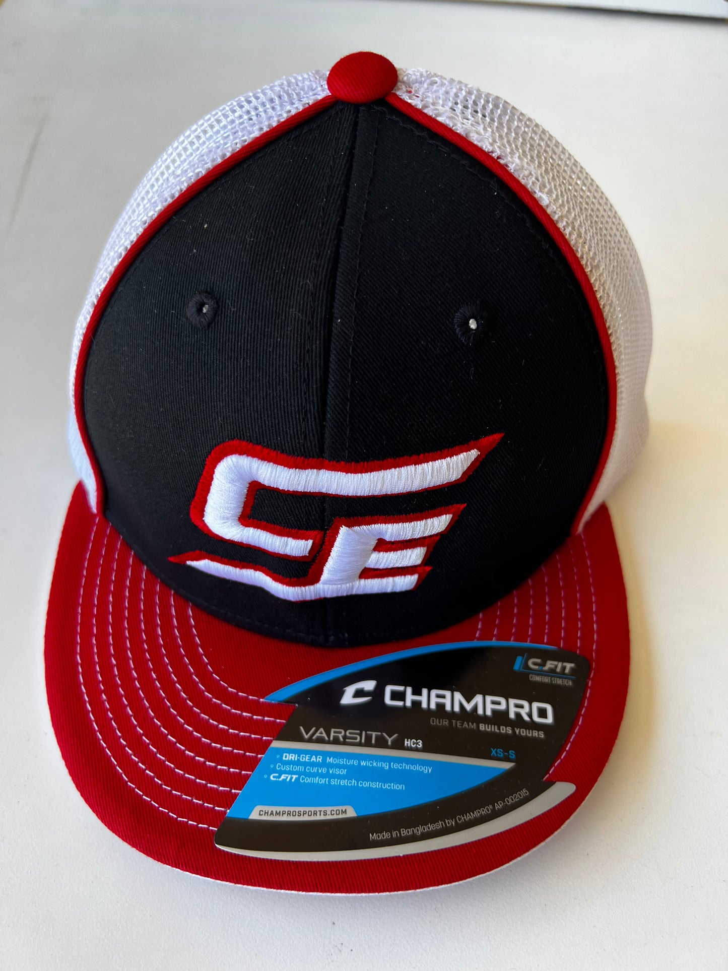 Black/White/Red Bill CE Hat